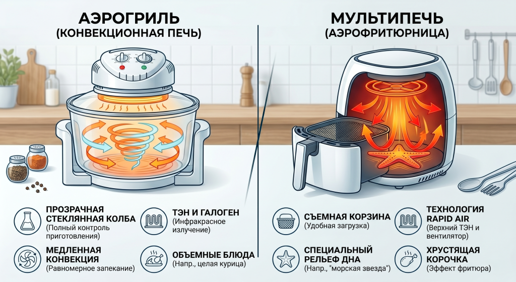 аэрогриль и мультипечь разница