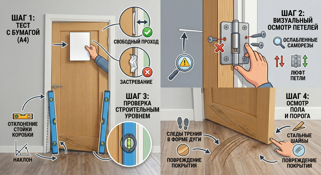 что делать если просели двери