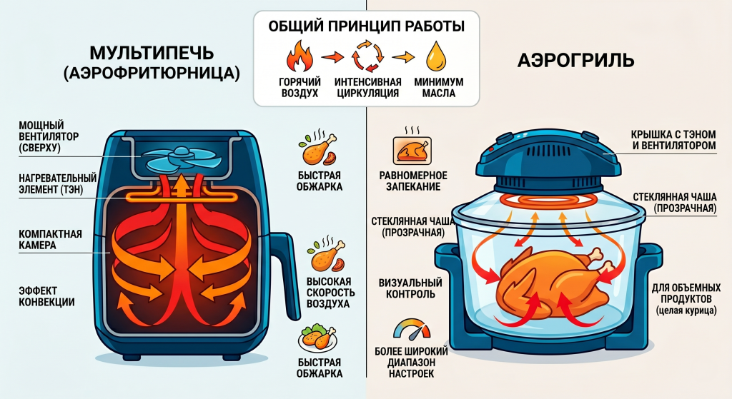 что лучше мультипечь или аэрогриль