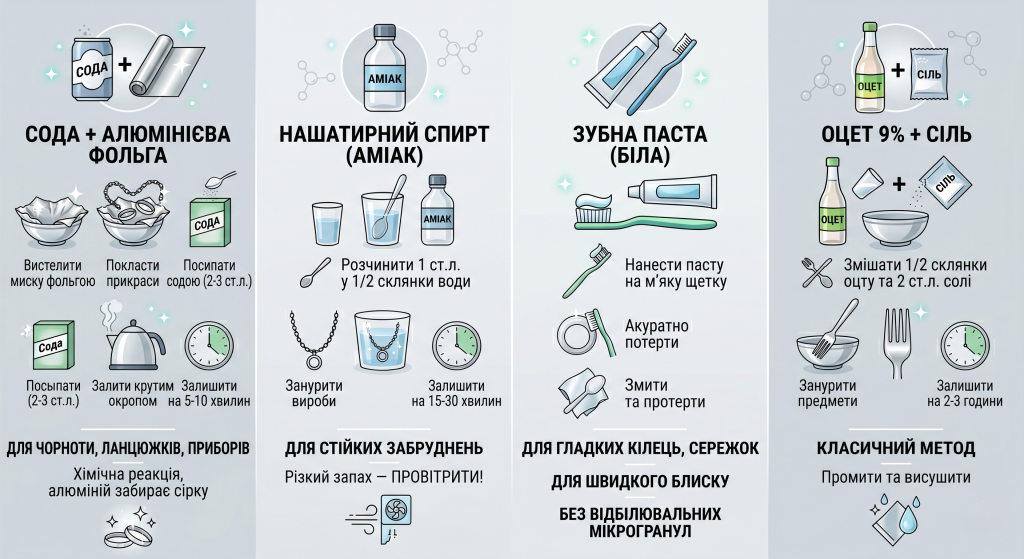 як чистити срібло