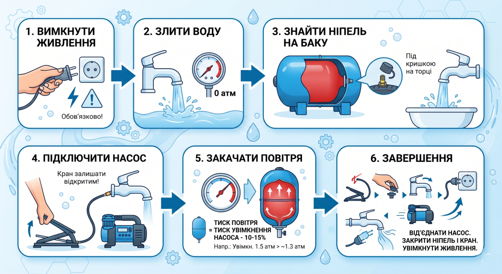 як накачати тиск в насосній станції