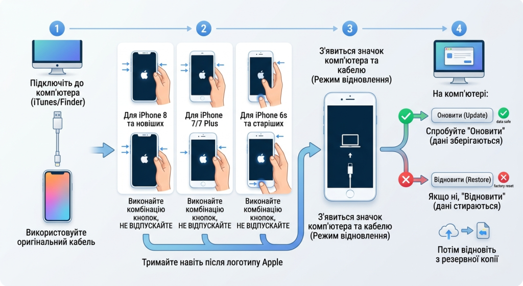 як примусово перезавантажити айфон