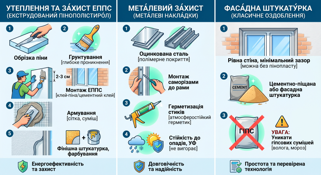 як зробити відкоси на вікнах з вулиці
