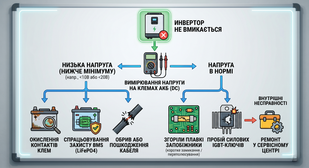 інвертор маст не заряджає акумулятор