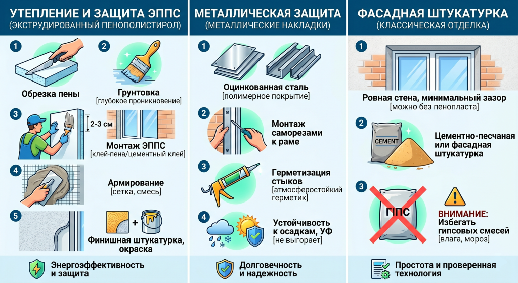 как сделать откосы на окнах с улицы