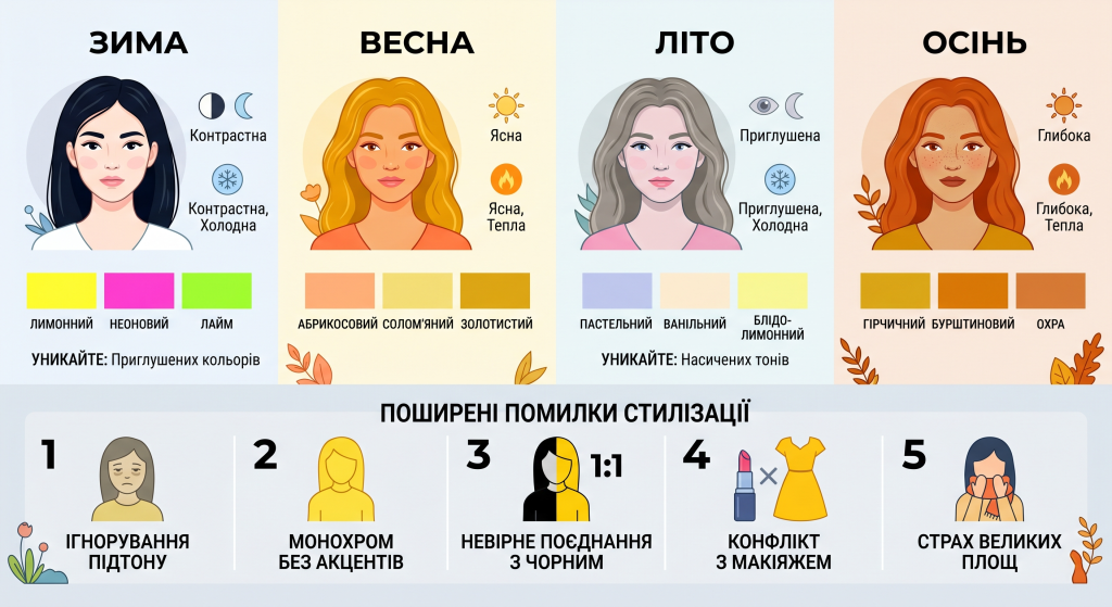 поєднання жовтого кольору