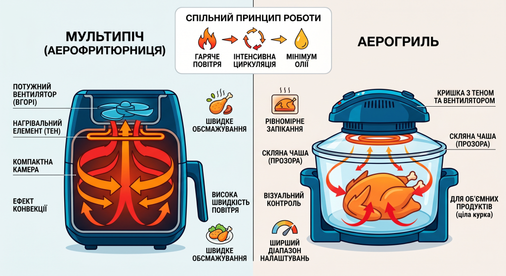 що краще мультипіч чи аерогриль