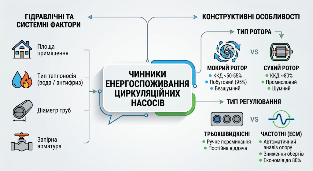скільки ват споживає циркуляційний насос