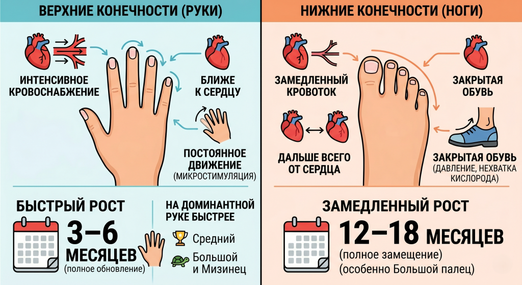 сколько отрастает ноготь