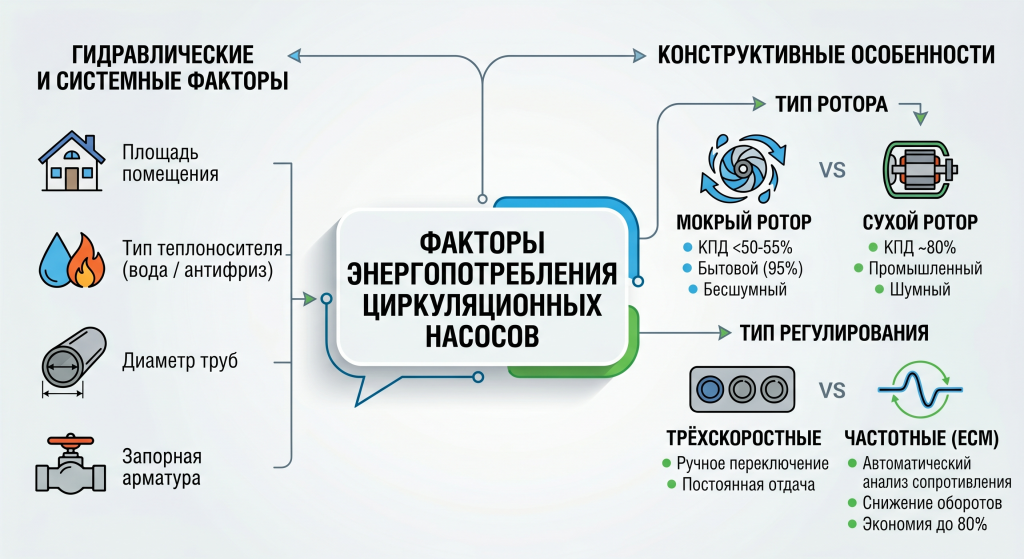 сколько ватт потребляет циркуляционный насос
