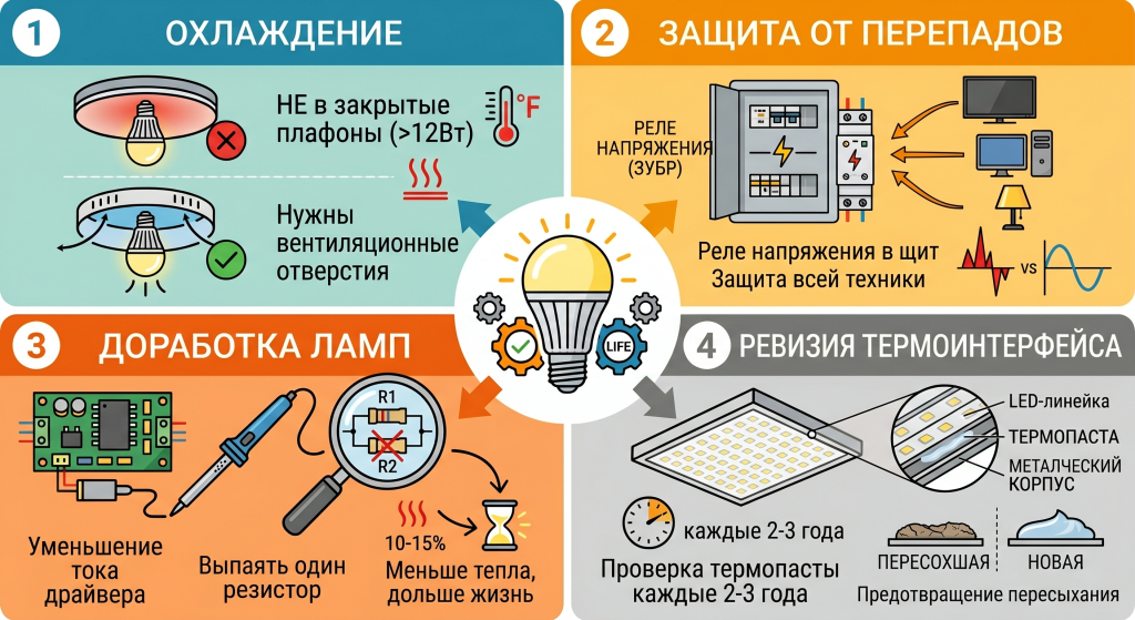 светодиодный светильник не работает