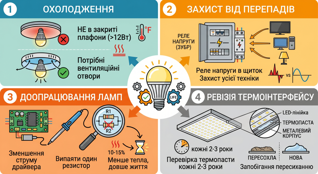 світлодіодний світильник не працює