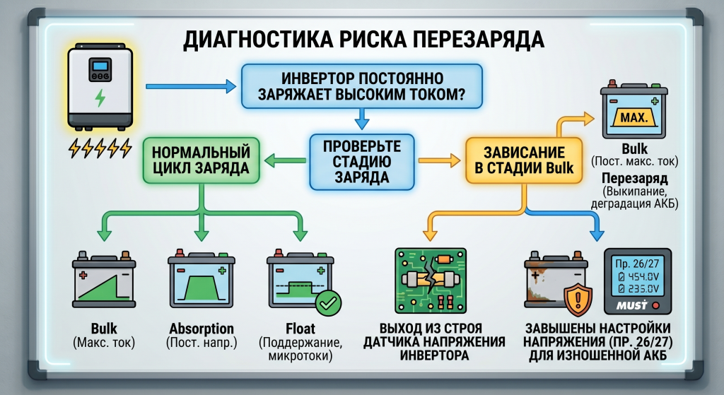 инвертор маст не включается