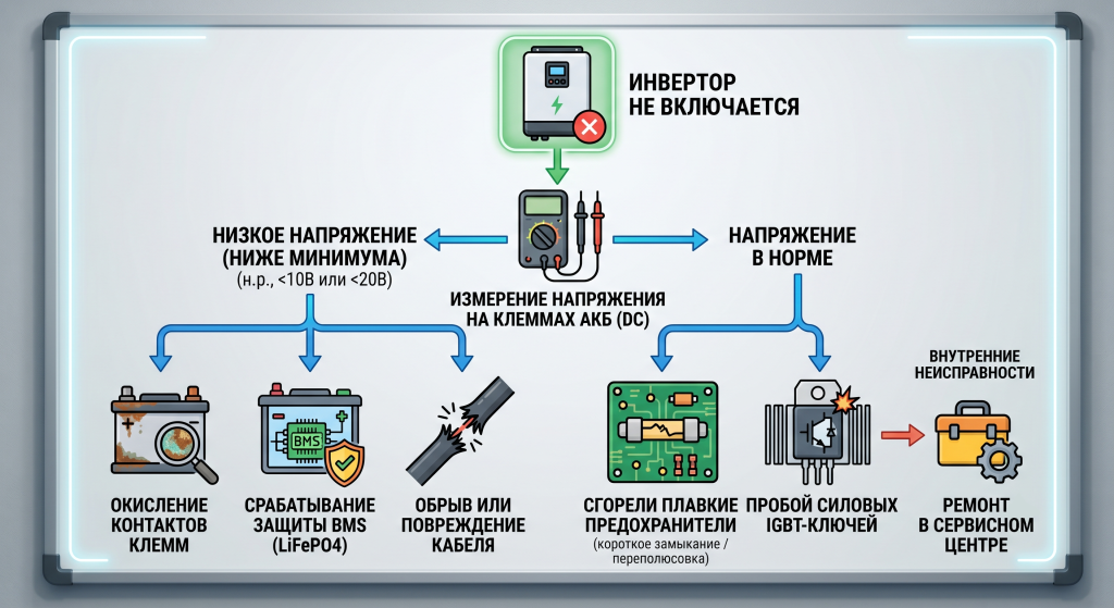 инвертор маст не заряжает аккумулятор