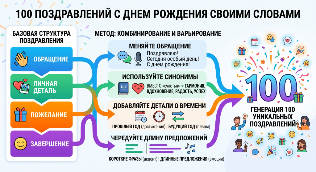 100 поздравлений с днем рождения своими словами