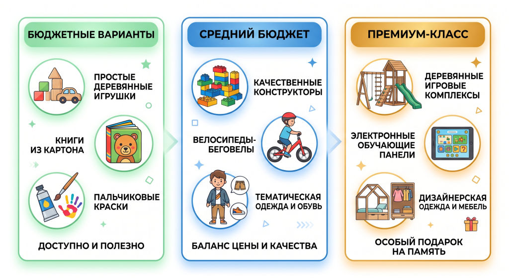 что подарить ребенку на 1 год мальчику