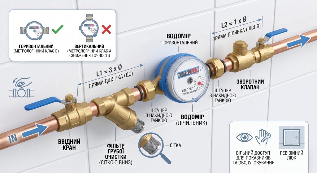 як правильно встановити лічильник води