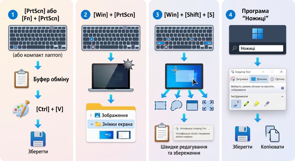як зробити скріншот на ноутбуці