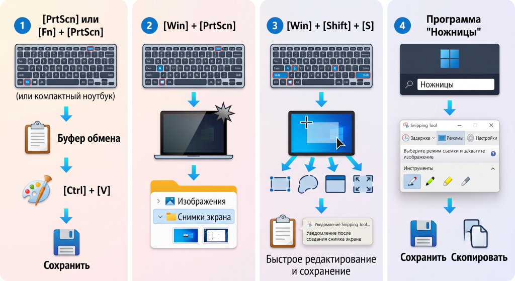 как сделать скриншот на ноутбуке