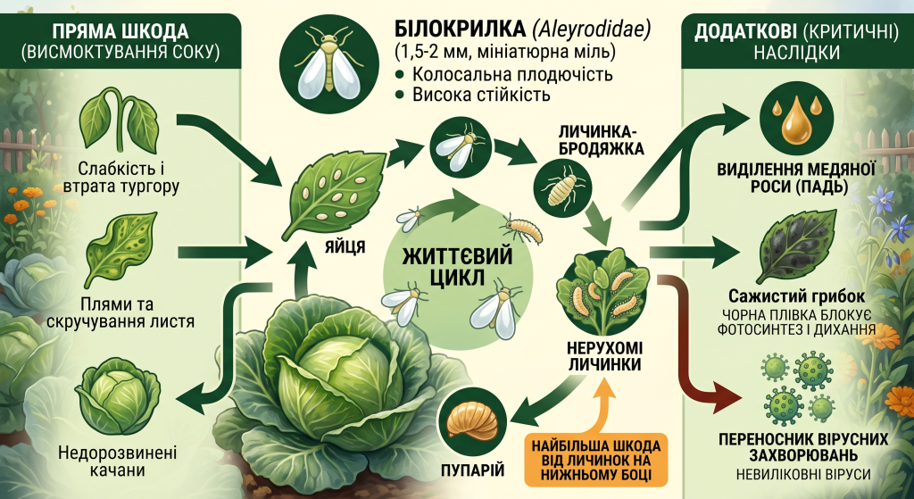 обробка капусти від білокрилки