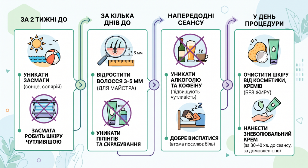 підготовка до електроепіляції