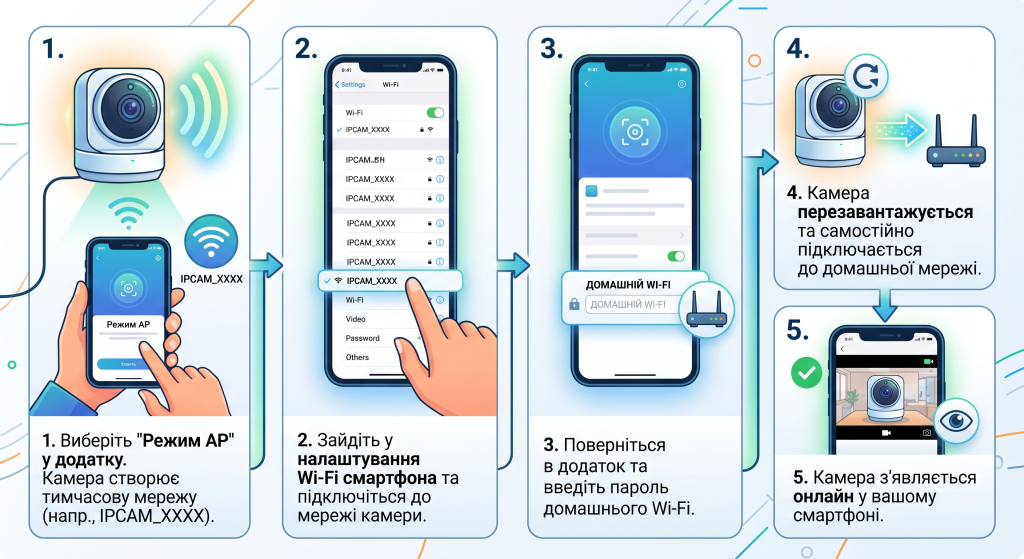 підключення вай фай камери