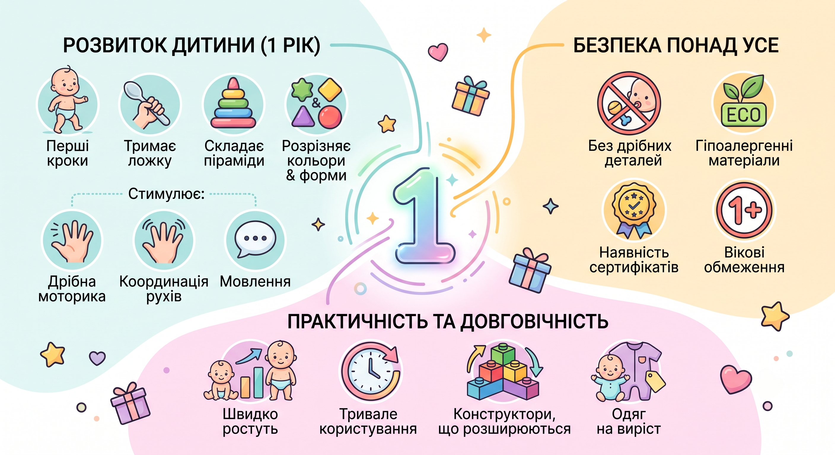 що можна подарувати дитині на 1 рік