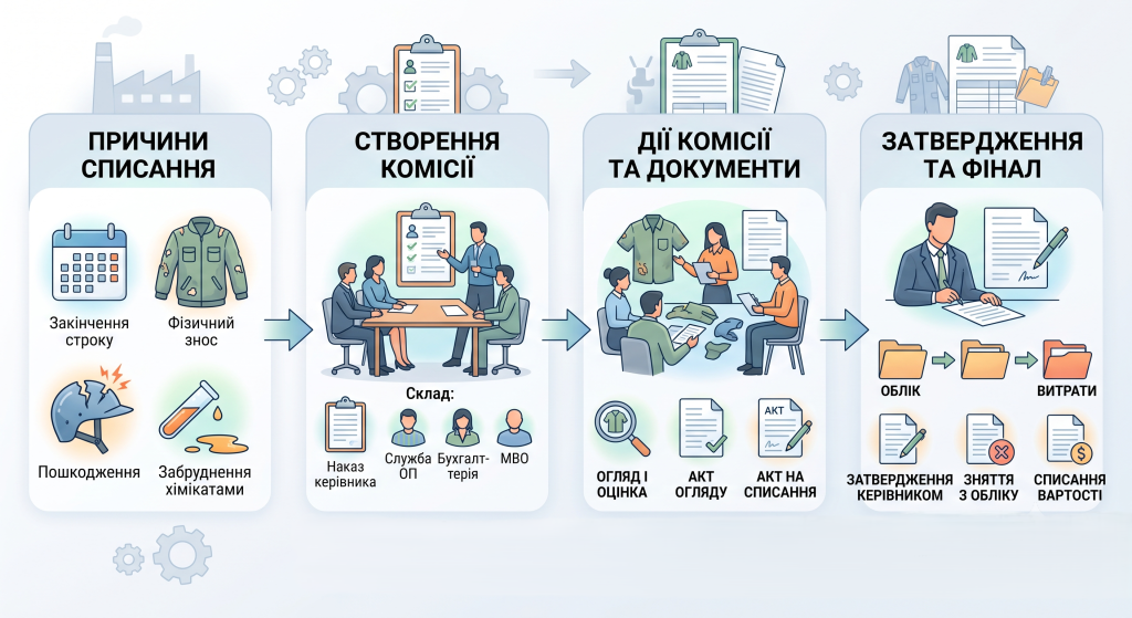 списання спецодягу на підприємстві