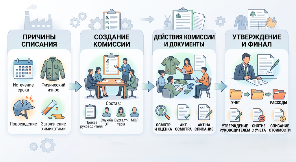 списание спецодежды на предприятии