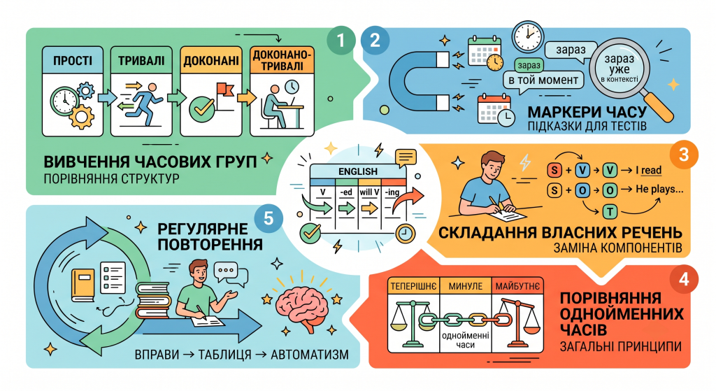 таблиця з часами англійської мови