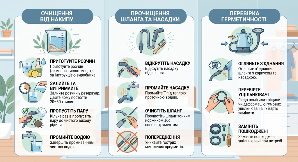 відпарювач не подає пар