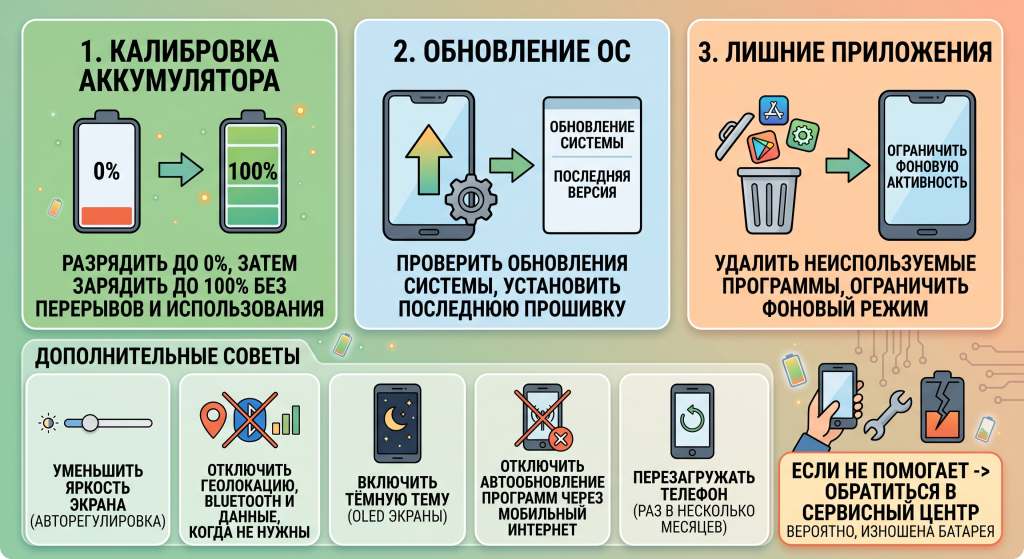 быстро садится батарея смартфона