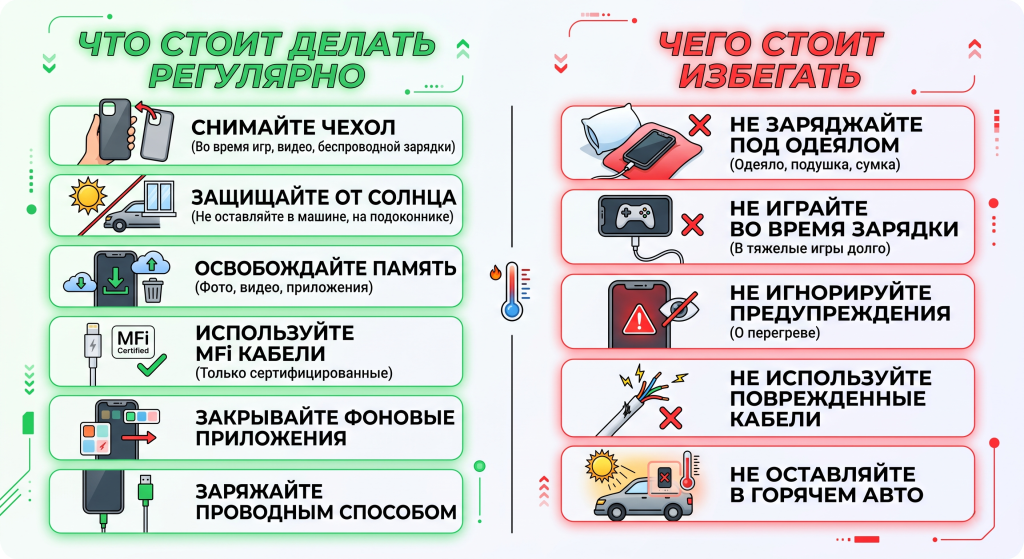 что делать если айфон нагревается