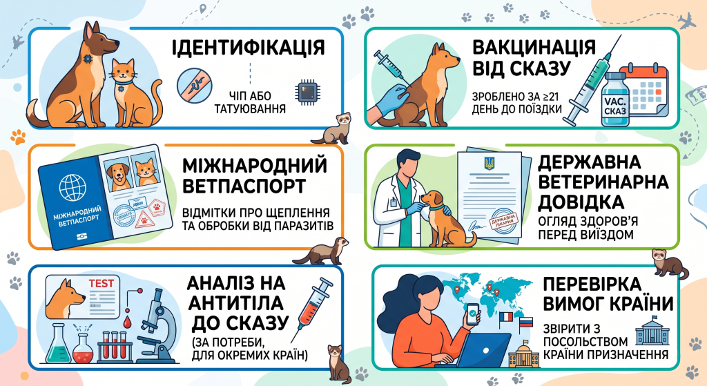 які документи потрібні для виїзду з тваринами