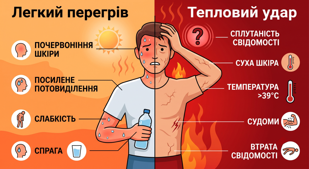 які ознаки перегріву на сонці