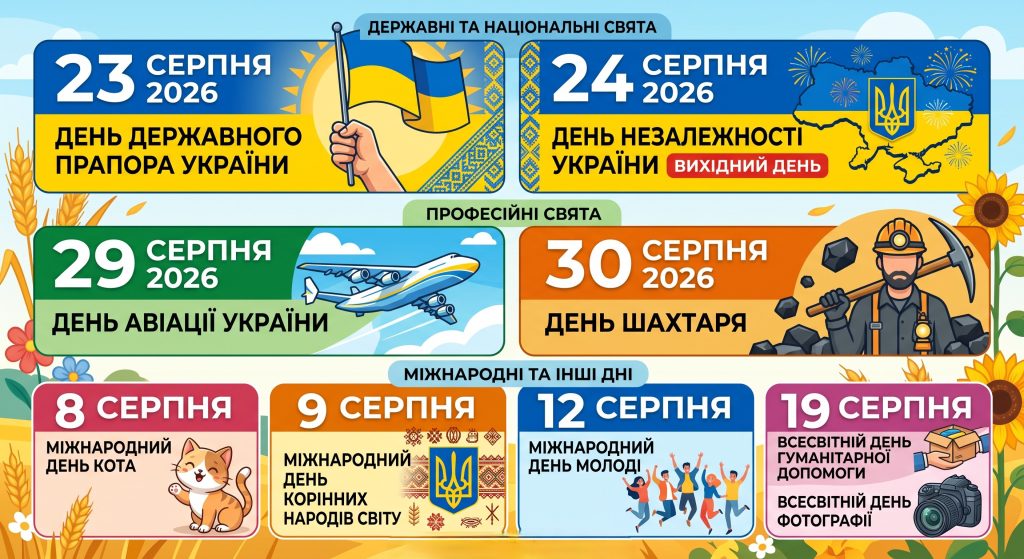 які свята відзначають у серпні