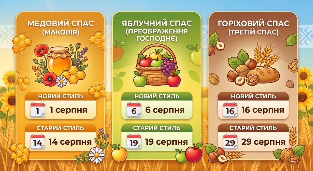 які церковні свята в серпні