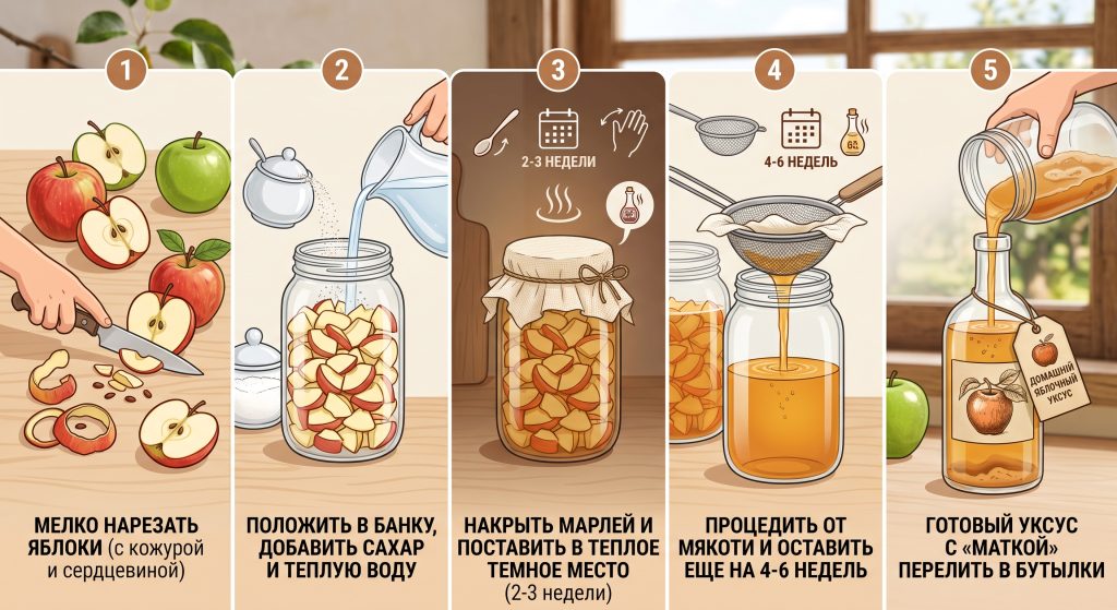 как сделать яблочный уксус