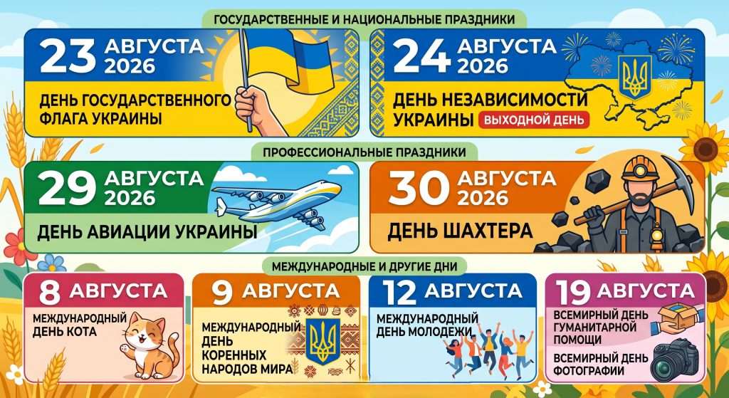 какие праздники отмечают в августе