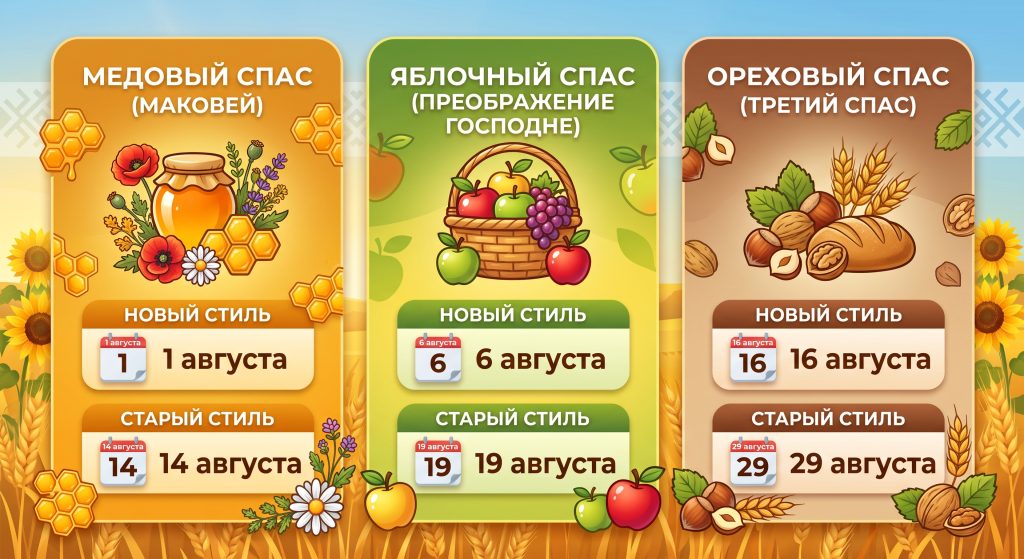 какие церковные праздники в августе