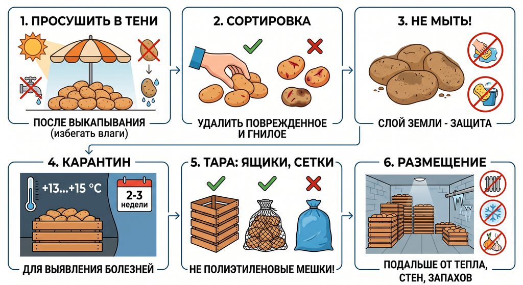 хранение картофеля зимой