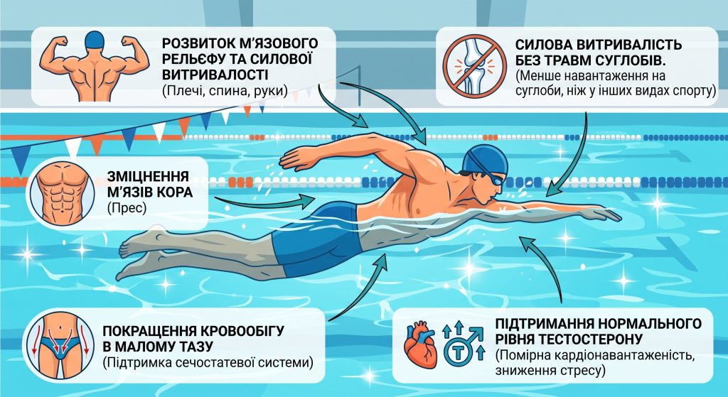 користь плавання для чоловіків