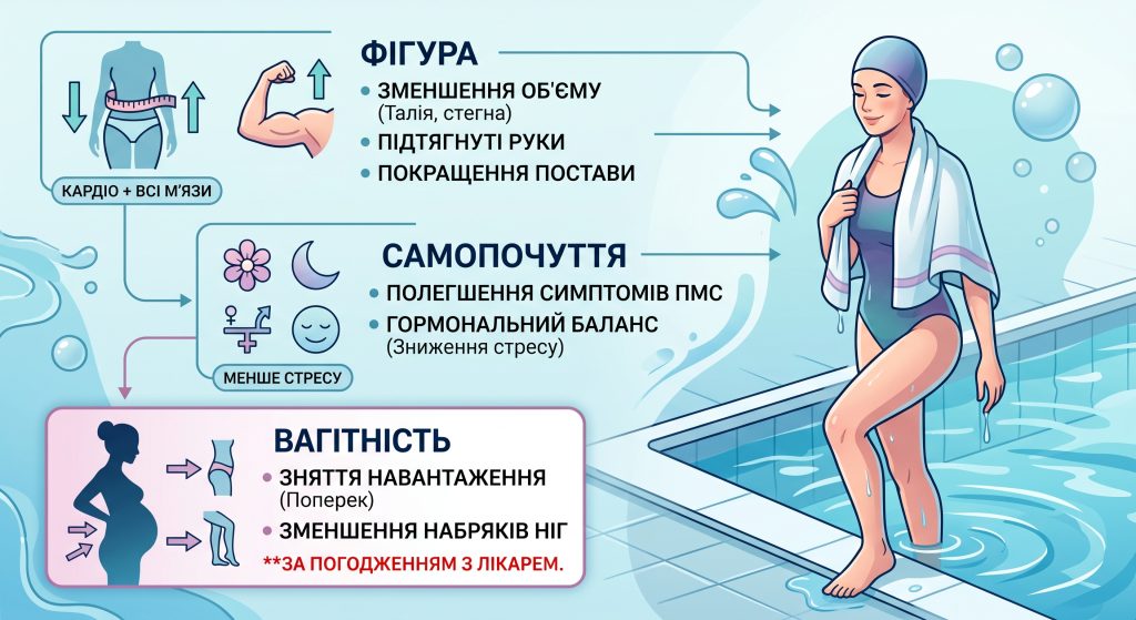 користь плавання для жінок