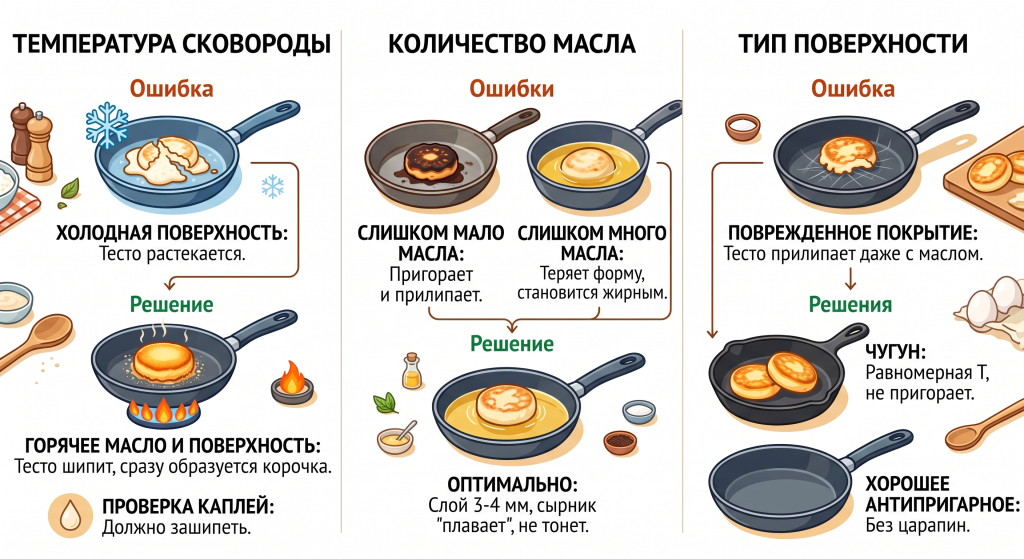 на чем лучше жарить сырники