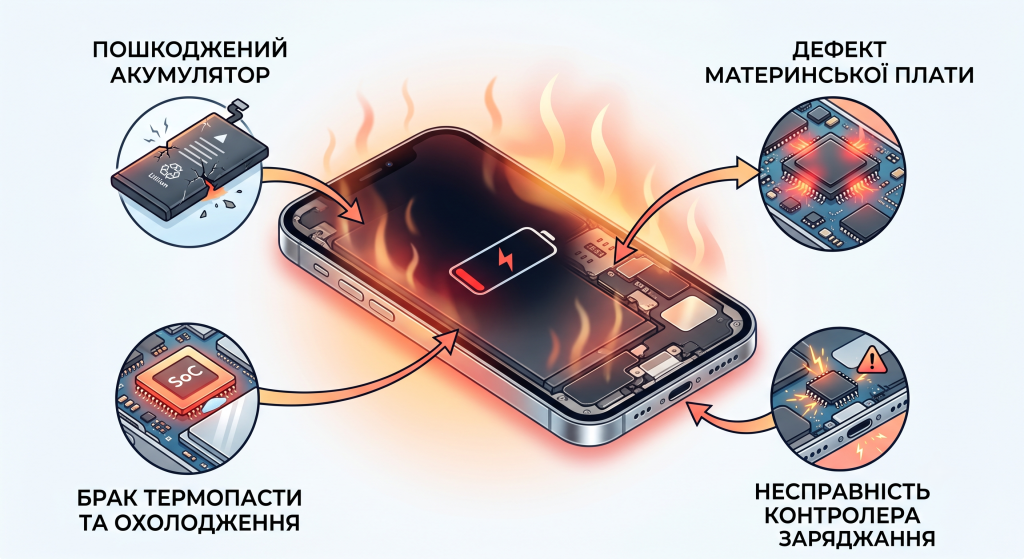 перегрівається телефон