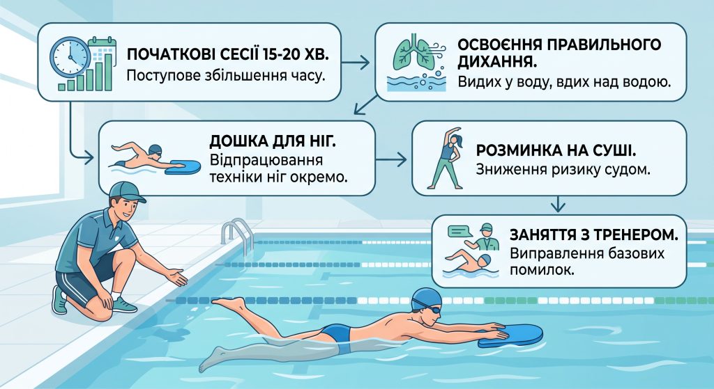плавання для новачків
