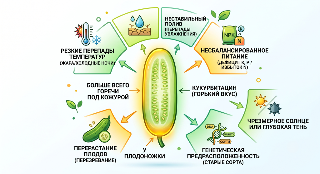 почему огурец горький
