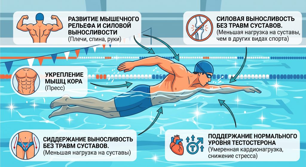 польза плавания для мужчин
