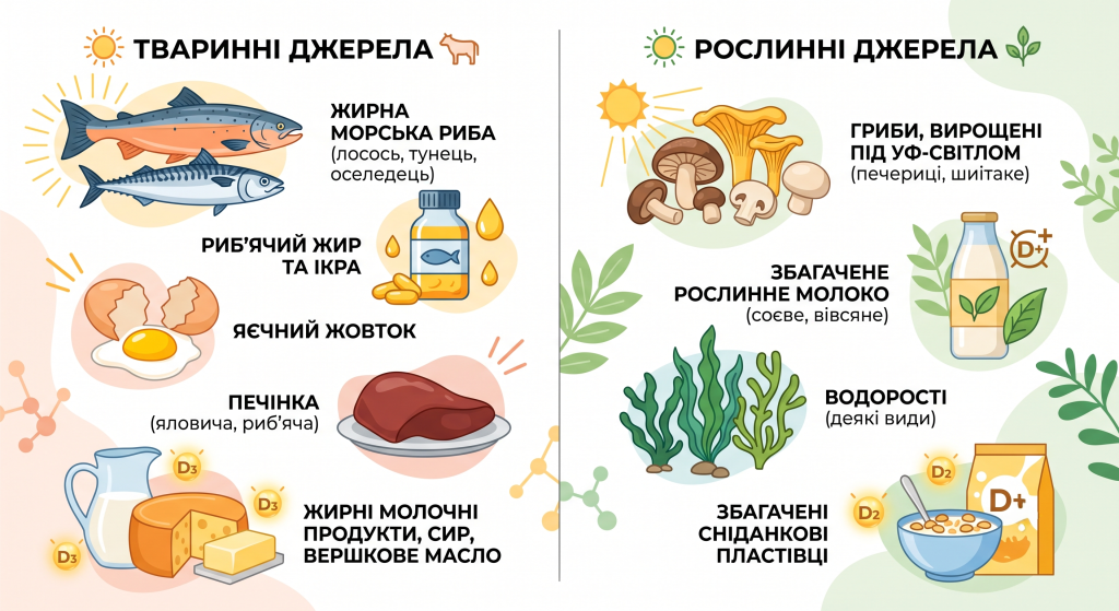 в яких продуктах є вітамін д