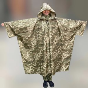 Маскировочный водоотталкивающий плащ для военных, Украинский пиксель, плащ-пончо, дождевик армейский